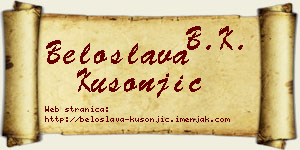 Beloslava Kusonjić vizit kartica